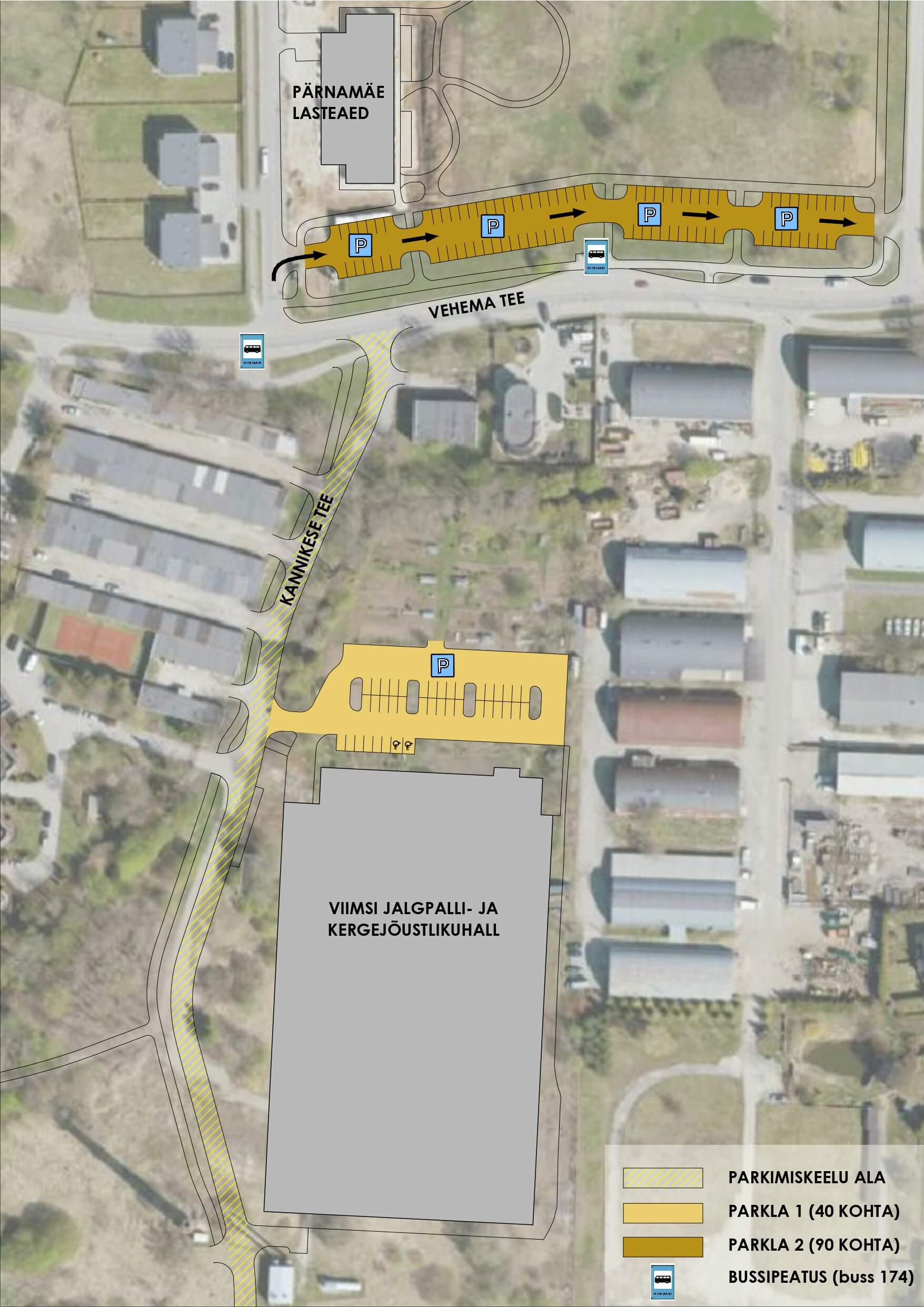 Parkimine Viimsi jalgpalli- ja kergejõustikuhallis